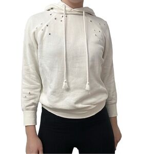 Helmut Lang Hoodie Distressed White Streetwear Workout Casual Cotton Size Medium